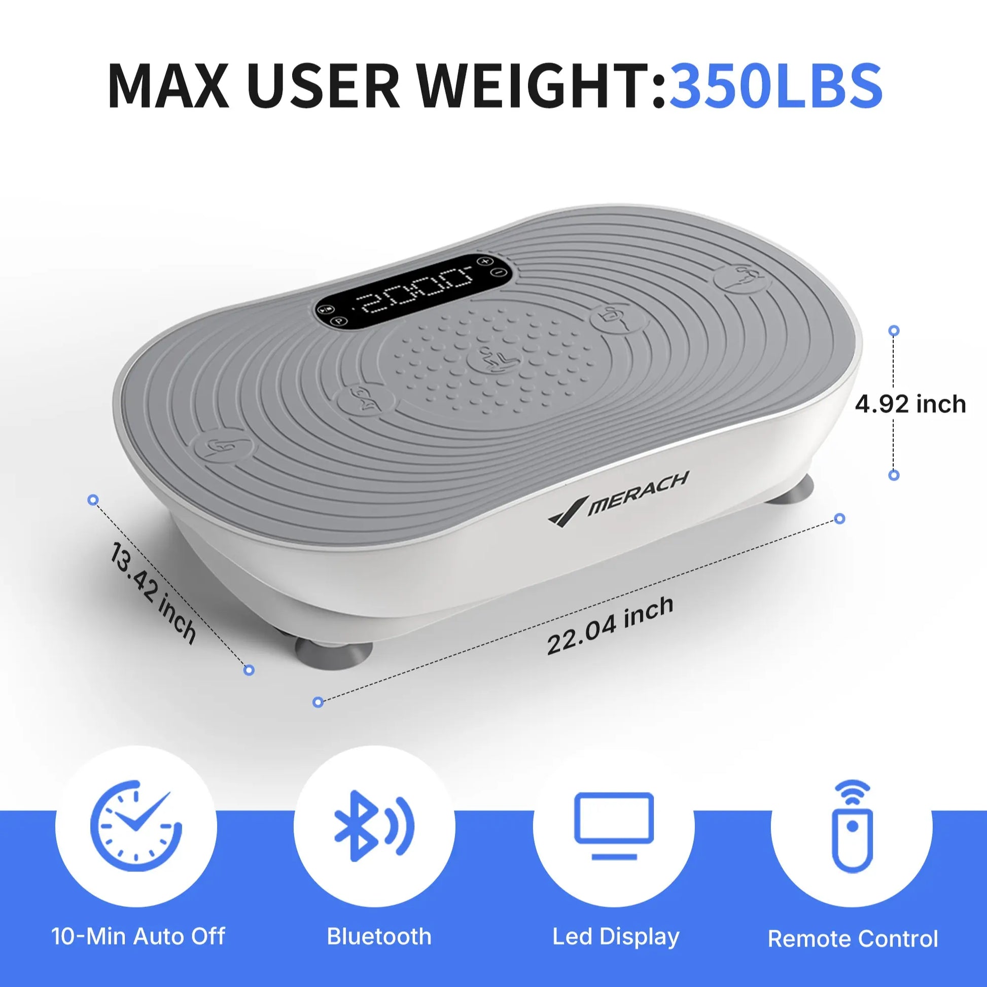 Merach Vibration Plate Exercise Machine with Lymphatic Drainage Feature Compact Design for Full Body Workout Max User Weight 400LBS Home Gym Equipment